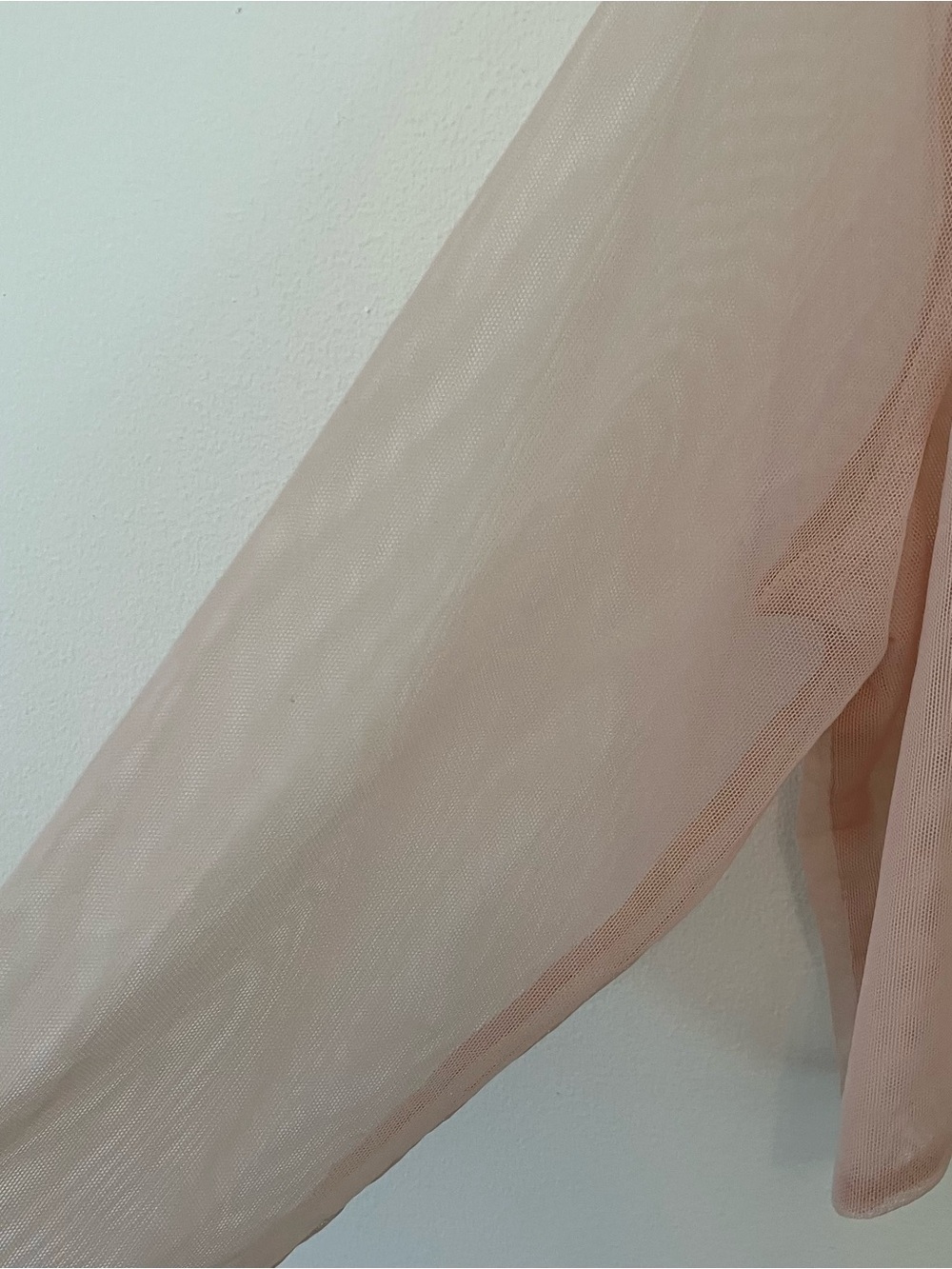 Women’s Sheer Mesh Pink Shrug Bolero Sz. M Balletcore Crop Waterfall Longsleeve - Picture 5 of 8